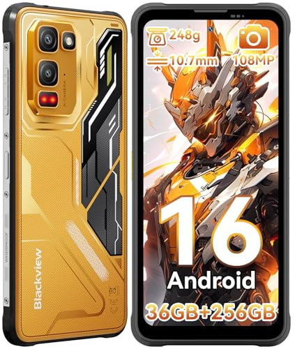 Blackview Fort 5 Outdoor Smartphone, 108MP+50MP+13MP Nachtsicht, 248g/10.7mm Ultra-Thin Android 16 Outdoor Handy Ohne Vertrag, 36GB+256GB/2TB Baustellenhandy, 6.78'' 120Hz, MTKG100, IP69K/ NFC/700Nits