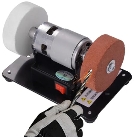 Amoladora de mesa - Mini 100W silenciosa disco 7 cm | Pequeña Pulidora De Banco,Para taller doméstico de metal, pulido para joyería, rectificado, modelismo y