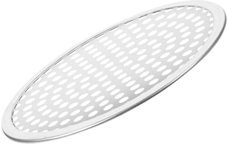 BESPORTBLE Bandeja para Hornear Pizza Perforada de Acero Inoxidable Redonda, Resistente al Óxido y No Se Rompe, Adecuado para Uso en Casa y Parrillas