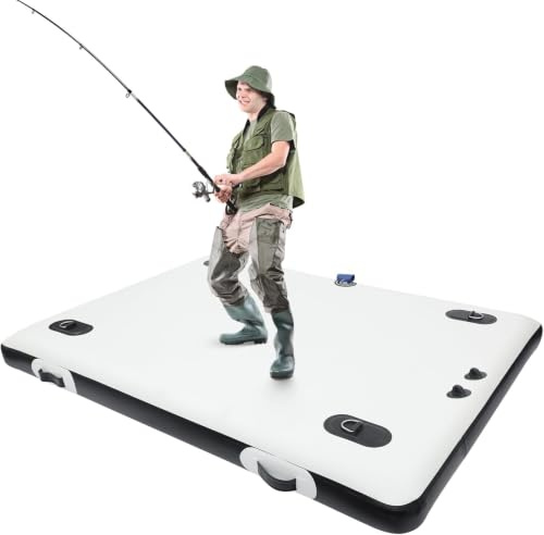 Aufblasbares Boot 6,56×4,92ft, Faltbarer Angel-Plattform, 881lbs belastbar