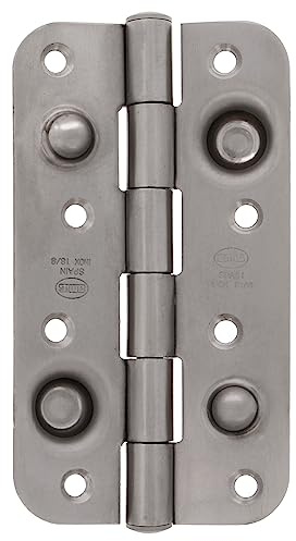 Amig - Pack de 6 Bisagras de Seguridad para Puertas - Cantos Redondos - Apertura y Cierre Silenciosos - Sujeta Puertas de Entrada con Firmeza - Acero - Plateado Cromo Mate - 150 x 82 x 3 mm