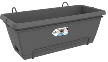 Elho Barcelona XL Allin1 55 - Jardinera por Balcón Exterior - Ø 54.5 x H 23.0 cm - Negro/Anthracite