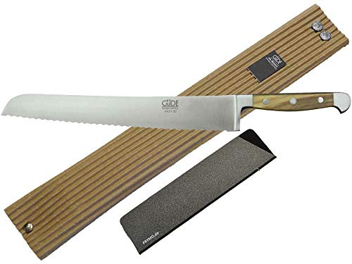 Güde Alpha Olive kökskniv, Santoku, brödkniv, skalare, Chai Dao skivkniv, trä, 1) Messer Ohne Gravur, Brotmesser, 32 cm