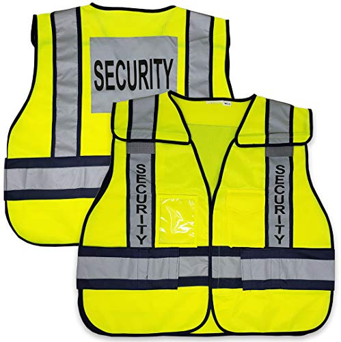 VIEWBRITE Reflective (Class 2) Security Vest Lime Green - 5 Point Breakaway High Visibility Yellow Safety Vest