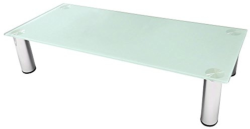 Melko Glasaufsatz für TV Bildschirmerhöhung Glas Monitorerhöhung Notebookständer Fernseherhöhung 30kg belastbar