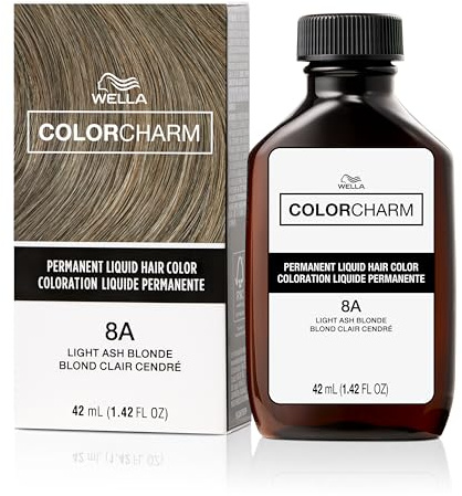 COLORCHARM Permanent Liquid Hair Color for Gray Coverage| 8A Light Ash Blonde | 1.4 Fl Oz