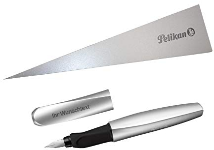Pelikan Füllhalter Twist P457, Silber, inkl. Laser-Gravur