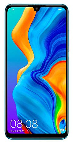 HUAWEI P30 Lite (128 Go, 4 Go de RAM) 6,15 écran, AI Caméra Triple, Dual SIM GSM Mondial Usine déverrouillé MAR-LX3A - Version Internationale (Bleu Paon)