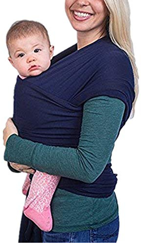 VOARGE Babytragetuch elastisch für Neugeborene und Kleinkinder, Babytragetuch für Baby Neugeborene innerhalb von 16 kg, Dunkelblau