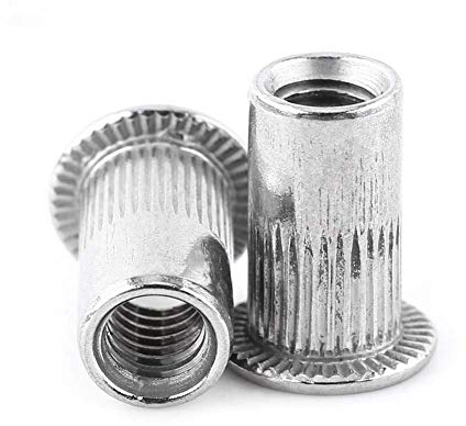 20 pezzi Dadi per rivetti ciechi m3 m4 m5 m6 m8 Viti per rivetti ciechi filettati a testa piatta filettati in acciaio inossidabile 304, accessorio per utensili di riparazione di fissaggio(M4)