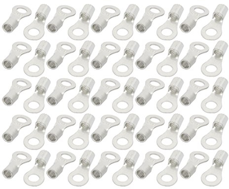 Aexit 50Pcs runde Form RNB14-8 nicht isolierte Kabelschuh Crimp-Anschlussklemme (1cb34231f9c7b0c4287c143f92b9ffdc)