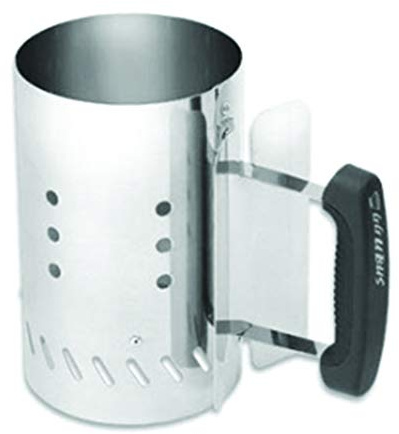 TULGIGS Round Charcoal BBQ Chimmey Starter Charcoal Barrel, Grill, Silver (M (8.6 X 5.5 inch))