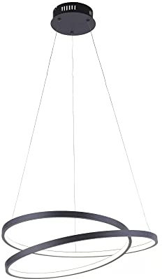 Pendelleuchte Rowan Schwarz 55cm inkl. Dimmer