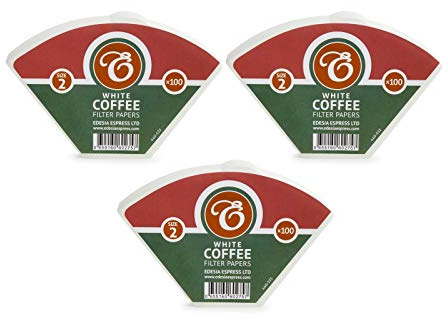 EDESIA ESPRESS – 300 Cone Coffee Filters in Paper – Coffee Filter No.2 for Manual Coffee Maker, Pour-Over and Gentle Brewing – Size 2 White | Bleached White Paper Cones, Size 2, For Manual Coffee Maker, Pour Over And Gentle Brewing, 300 Pack