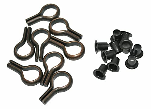 Antique Bronze Banjo Shelf Supports for 6mm Holes, Pack of 8 | 8 antique bronze banjo shelf supports with inserts for compatible nominal 6mm bookcase, cabinet and cupboard holes.