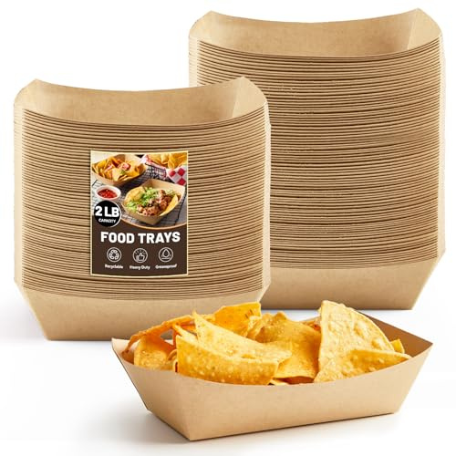 ZORRITA 100 Pack 2 Lb Paper Food Trays