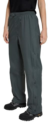 Mountain Warehouse Downpour Womens Waterproof Trousers - Bottoms with Taped Seams Rain Pants, Ankle Zip, Elastic Waistband, Easy to Pack - Spring Summer Travelling Dark Khaki (Regular) Women's Size 12