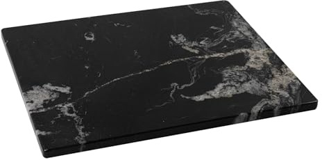 Adolif Schwarzes Marmor-Schneidebrett für die Küche, 40,6 x 50,8 cm, große Marmorplatte, Gebäckbrett mit rutschfesten Füßen zum Backen, Käse, Wurst, Schokolade