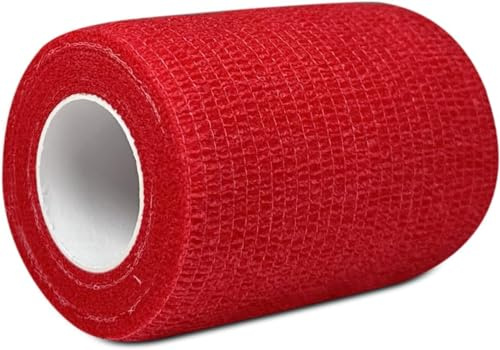 1 Rollo de Venda Cohesiva Roja Autoadhesiva 7,5 cm x 4,5 m | Banda Venda Cinta Vendaje Adhesiva Deportiva Elástica Tape Crossfit Dedos