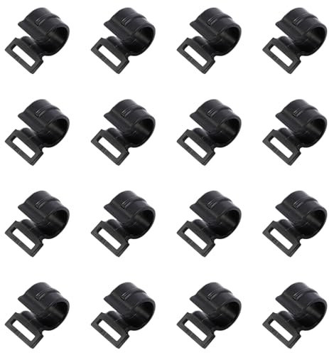 20 Stück Zeltstangen-Clips, Kunststoff-C-Klemmen für Zeltabdeckungen, schwarz, Innendurchmesser 12 mm