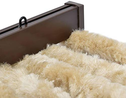 Kavolet Türvorhang aus Chenille, 90x220 cm Fadenvorhang Insektenschutz Fliegenschutz Vorhang Flauschvorhang Plüschvorhang Türvorhang für Camping Wohnwagen Beige