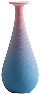 Vase Gefrostete Keramikvase mit Farbverlauf for Zuhause, Restaurant, Couchtisch, Büro, Desktop-Dekoration, Vase mit schmalem Hals und kleinem Mund Vasen für Blumen(C)