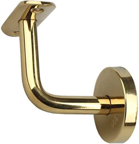2pcs Heavy Duty Antique Brass Handrail Brackets - Sturdy Stairway Support Hardware for Wood or Metal Banisters, Vintage Style