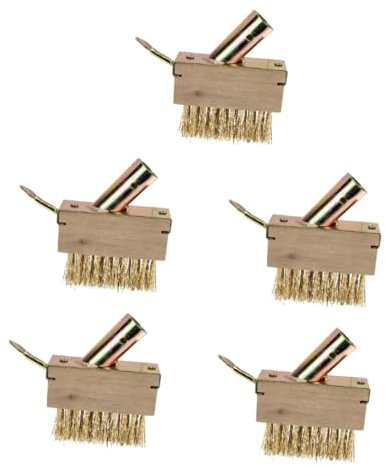 Abaodam 5 Pezzi Spazzola per diserbo Acciaio diserbini rimozione bloccare Setole Pennello per Crepe a Strumento per Crepe da Giardino Strumento Crepe di Legno Khaki