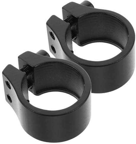 WHAMVOX 2 Stück Fahrradsattelklemme mit Doppelbolzen aus Aluminium 34,9mm Schnellspann Sattelstützenklemme für Vielseitige Fahrrad Sattelstützenbefestigung in Schwarz