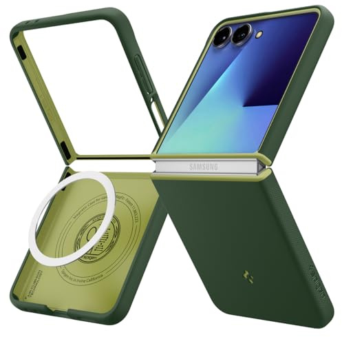 Spigen Nano Pop MagFit Case för Samsung Galaxy Z Flip 7 Skal Fodral, Kompatibel med MagSafe -Avo Green