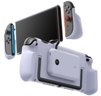 Belkin Gaming Agarres con Batería Externa 10000mAh para Switch 2 - Púrpura | Power Bank Magnético Extraíble 10000 mAh, 30W, Compatible con el Soporte, Empuñaduras Ergonómicas Antideslizantes y Pantalla