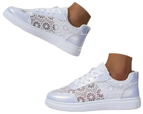 Baskets folkloriques pour femme, chaussures de festival, chaussures élégantes pour femme, chaussures Dirndl, chaussures en tissu blanc, chaussures d'été, plates, pour femmes, festives, confortables