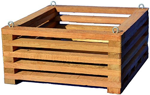 Cestino in legno di teak per orchidea, quadrato, piatto, fatto a mano, 10 cm, 12 cm, 15 cm, 18 cm, 20 cm Cestino per la tua orchidea (cestino da 10 cm)