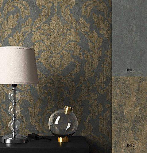 NEWROOM carta da parati barocca marrone fliselina barocco Glamour Ornament bella ottica 3D moderna e nobile design moderno e nobile ottica 3D, inclusivi Guida alla tappezzeria