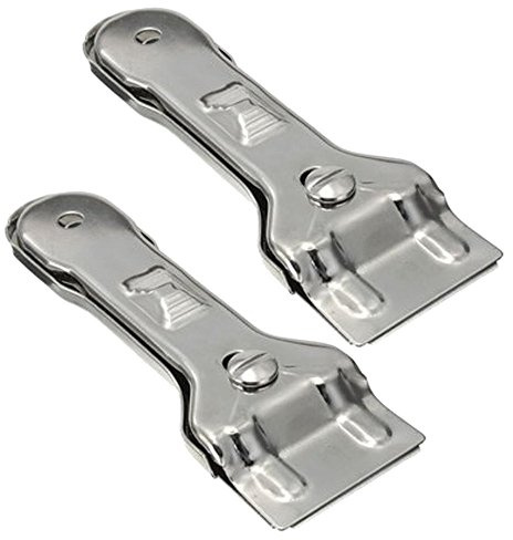 Del – Lot de 2 grattoirs Vitrocéramique et plaques à induction – Acier Chromé –8 lames de rechange