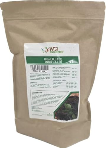Chelato di ferro, 13% anti-clorosio, solubile, 1 kg, ideale per giardinaggio, compatibile con agricoltura biologica