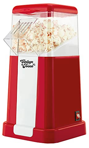Jocca - Palomitero Eléctrico 1200W sin Aceite, Máquina de Palomitas con Vaso Medidor, Preparación en 3 Minutos