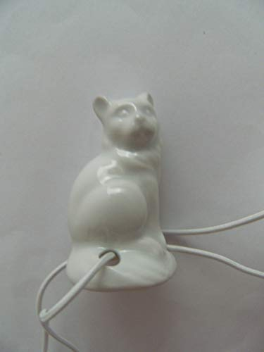 Lindner Porzellan Tropfenfänger Katze sitzend, weiß, für Kaffee- oder Teekannen, Tier Katzen Kätzchen