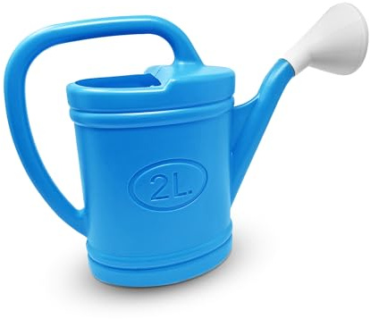PLASTIFIC Regadera de plástico ligera, rociador de agua, botella de riego desmontable, rosa para jardín, exterior, casa, flores, bonsái (2 L, turquesa, regadera de plástico)