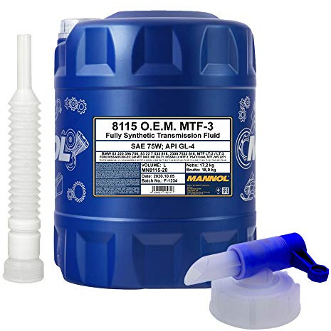 20l, MANNOL 8115 O.E.M. MTF-3 SAE 75W GL-4 Getriebeöl + Ausgießer + Zapfhahn