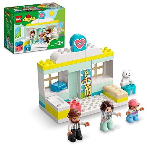 LEGO 10968 DUPLO Arztbesuch, Lernspielzeug für Kleinkinder, Spielzeug für Mädchen und Jungen ab 2 Jahre mit Figuren: Ärztin, Vater und Kind