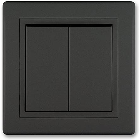 ALING-CONEL Prestige Line Flush-Mounted Series Switch VDE Certified for Installation Box Diameter 60 mm 10AX/250 V Includes Frame (Complete) Black Soft Touch