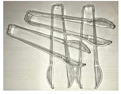 Pack of 1, 2,3,4,5 Clear Plastic Tongs for Serving Disposable BBQ Buffet Party Picnic Event New (4 Pack (16 Plastic Tongs))