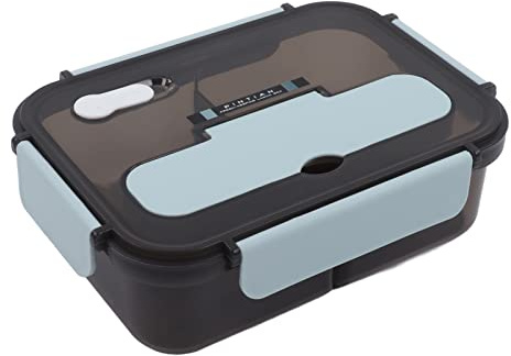 lyrlody Lunch Box avec Couverts, 1,1 L Boite à Hermétique avec 2 Compartiments, Passe au Micro-Ondes et au Lave-Vaisselle Lunch Box Thermique pour Repas de Travail, Pique-Nique, 21 X