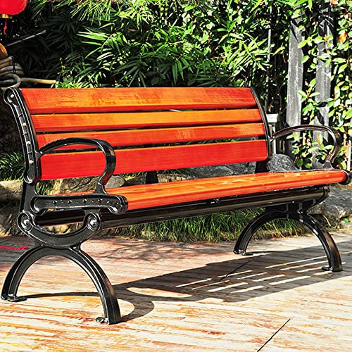 Park Outdoor-Bank mit Armlehnen, stabile Stahlrahmenmöbel, Bänke aus Aluminiumguss, konserviertes Holz, 47 Zoll (120 cm) / 59 Zoll (150 cm), Terrasse, Gartenbank, perfekt ( Color : Backrest , Size : 1