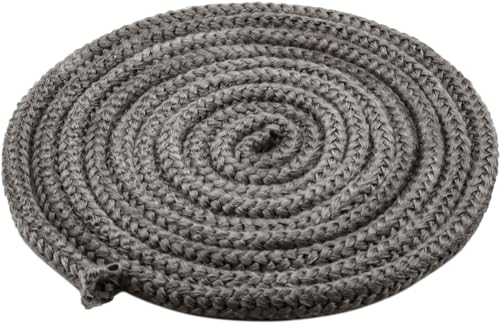 VEGCOO Joint de Cheminée Porte de Poêle Cordon 10 mm x 3 m, Corde Ignifuge en Fibre de Verre pour poêle, cheminée, Four, chaudière, résistant jusqu'à 450-550 ℃