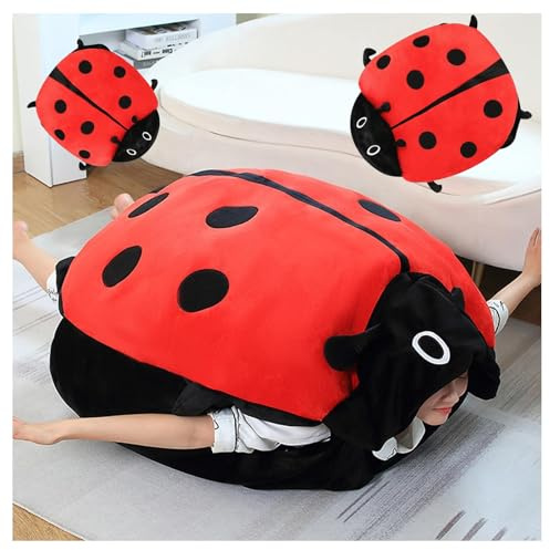 Oveallgo Big Bug Pillow Ladybird, Cute Beetle Plush Cushion, Large Size, Ladybird Clothing, Insect Bowl (100 x 100 cm)