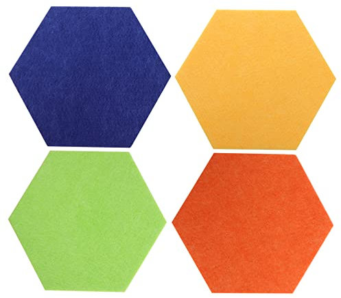 Operitacx 4 Stück Filz Pinnwand Hexagon Mittel 47x43cm Selbstklebend Memo Board Wanddeko Für Büro Küche Kinderzimmer