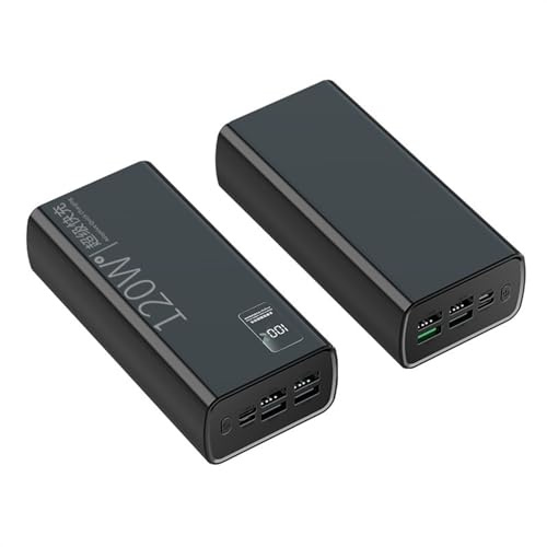 Caricabatterie Portatile Da 3/5/80000 MAh Da 120 W Con Ricarica Rapida E Capacità Sufficiente Al 100% (Size : Black 50000mAh)