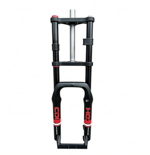 AUTES 4 Fat Tire Electric Bike Air Suspension Fork, Spacing Hub 135mm 1 1/8 Straight Tube MTB Manual Lockout 9mm QR Mountain Bike Double Shoulder Ebike Front Forks